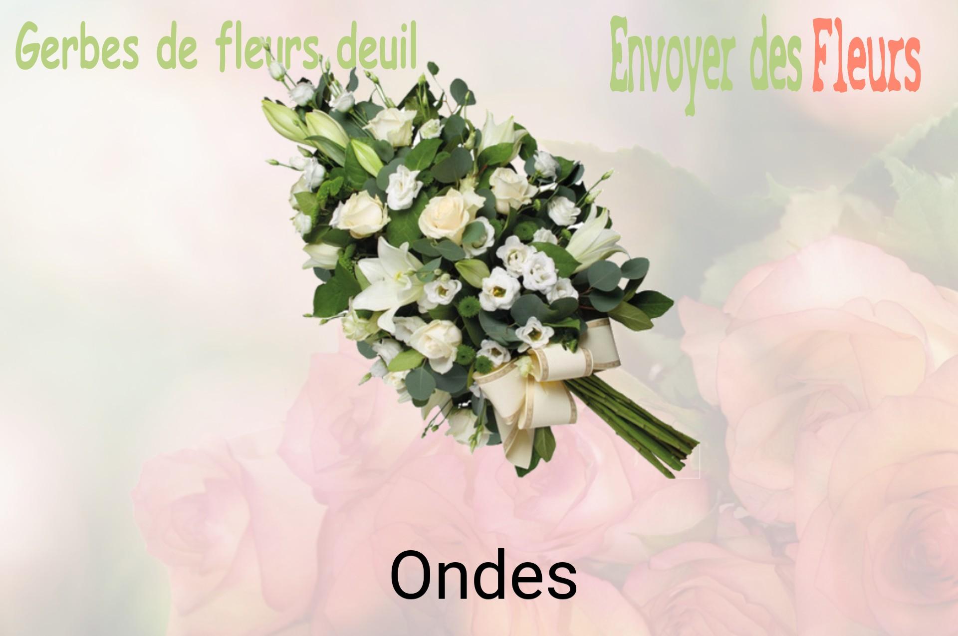 Gerbe de fleurs de deuil livrée à Ondes